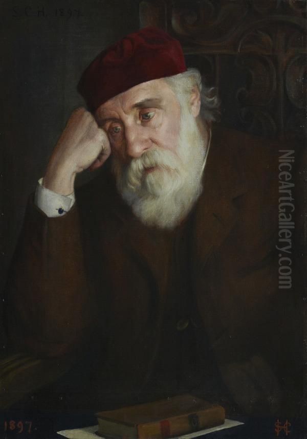 George Macdonald, 1824 - 1905. Poet and novelist Oil Painting by Sarah Cecilia Harrison
