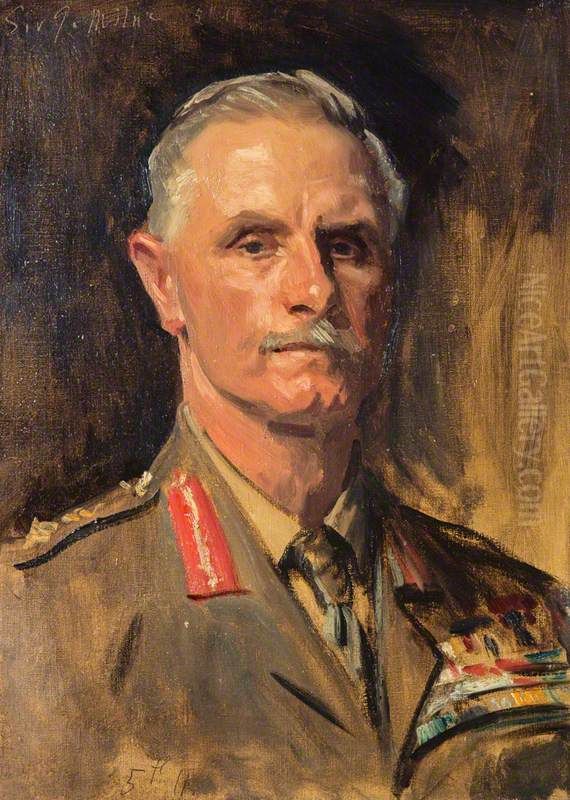 George Francis Milne, 1st Baron Milne, 1866 - 1948. Field-Marshal (Study for portrait in General Officers of World War I, 1914 - 1918) Oil Painting by John Singer Sargent