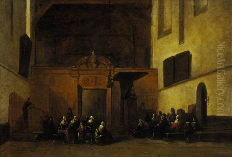 The Preacher Oil Painting by Johannes Bosboom