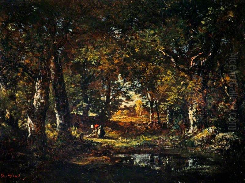 A Pool in the Forest Oil Painting by Narcisse Virgilio Diaz