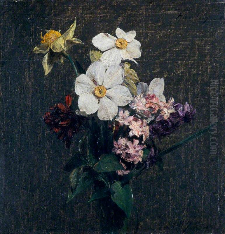 Spring Flowers Oil Painting by Henri Fantin-Latour