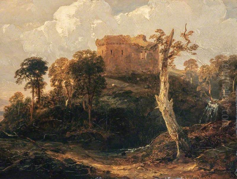 Newark Castle Oil Painting by Copley Fielding
