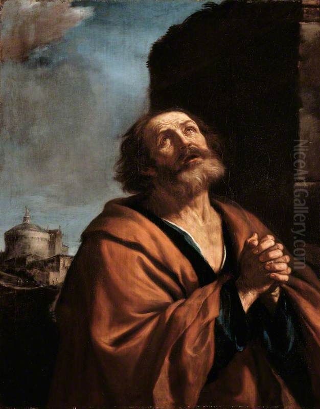 St Peter Penitent Oil Painting by Giovanni Francesco Barbieri