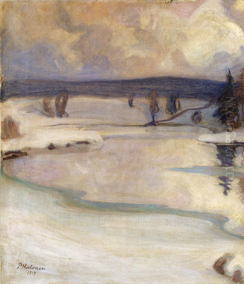 Talvimaisema Oil Painting by Pekka Halonen