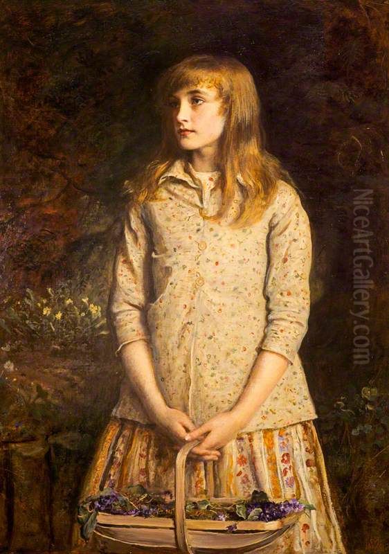'Sweetest eyes were ever seen' Oil Painting by Sir John Everett Millais