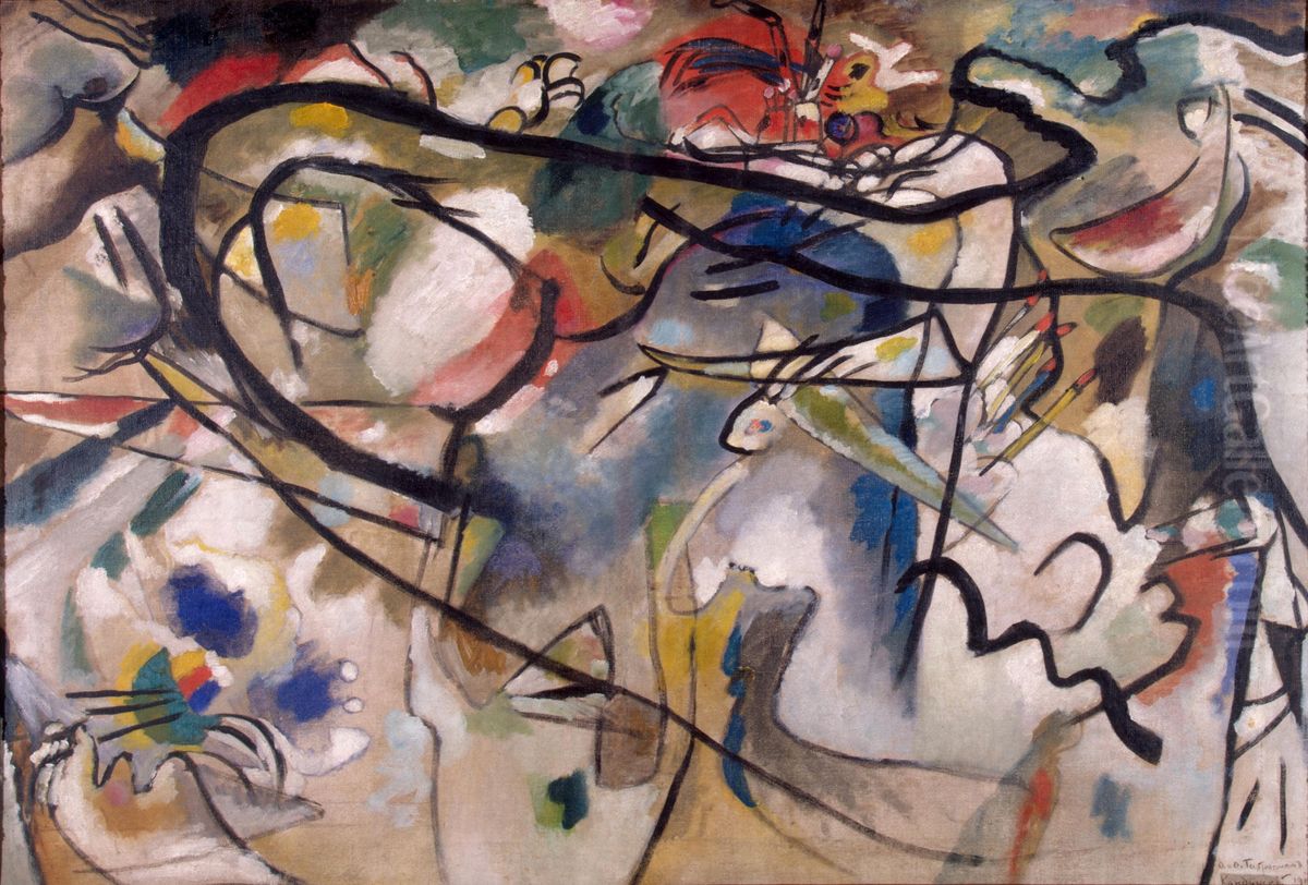 Sketch for Composition V Oil Painting by Wassily Kandinsky
