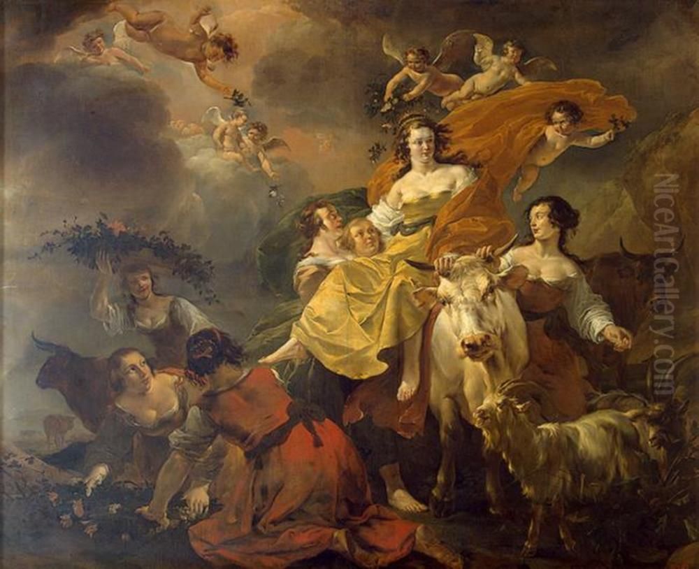 The Rape of Europa Oil Painting by Nicolaes Pieterszoon Berchem