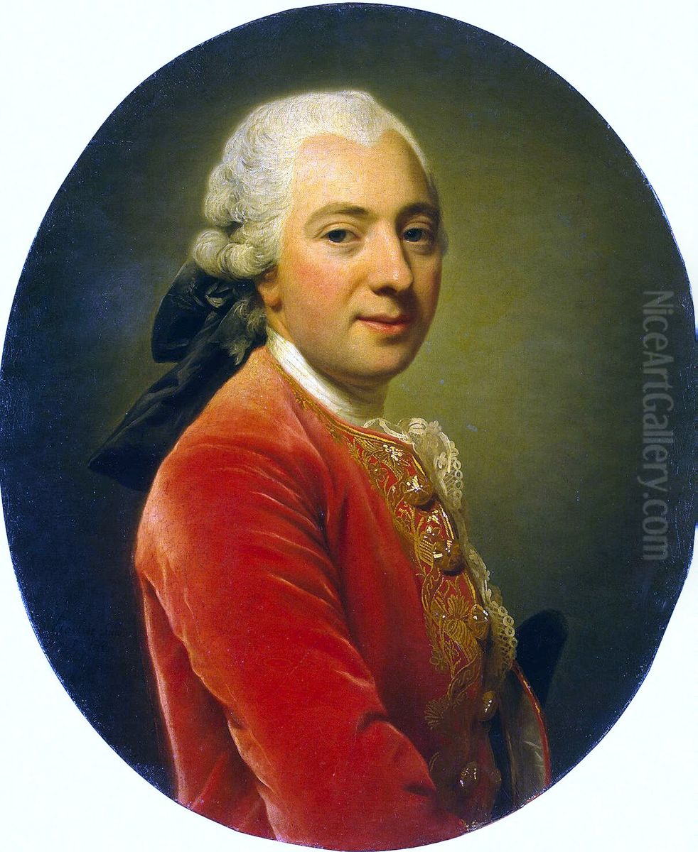 Portrait of a Man Wearing a Red Caftan Oil Painting by Alexander Roslin