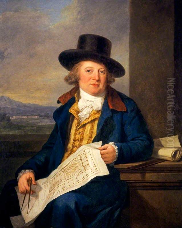 Michael Novosielski (1750 - 1795) Oil Painting by Angelica Kauffmann