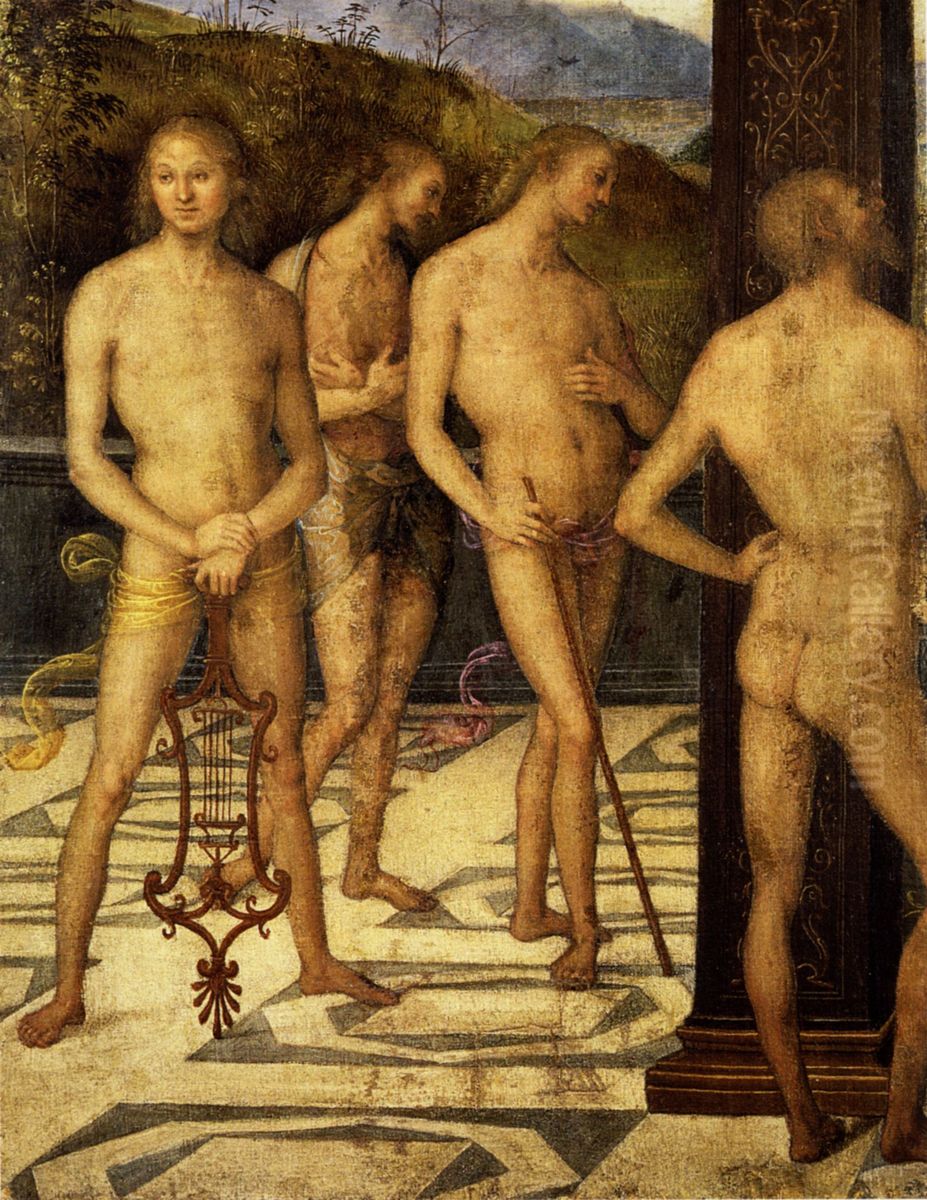 Quattro nudi Oil Painting by Pietro Vannucci Perugino