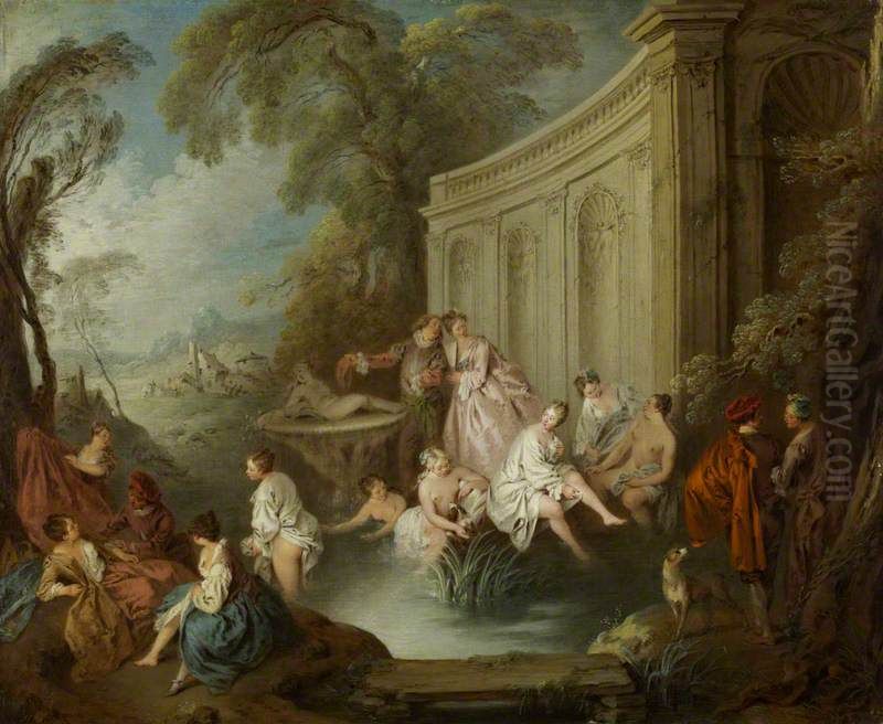 Ladies Bathing Oil Painting by Jean-Baptiste Pater