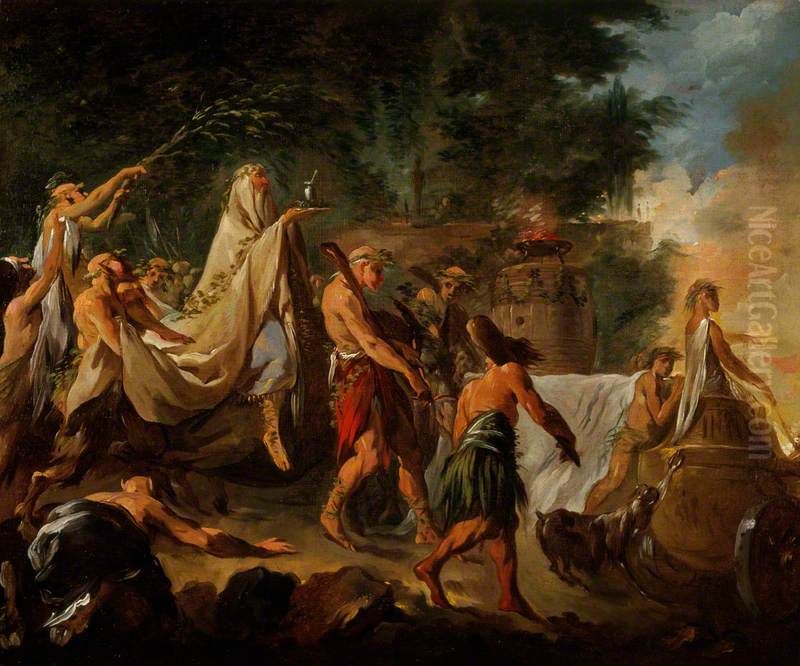 A Druids' Ceremony Oil Painting by Noel Halle