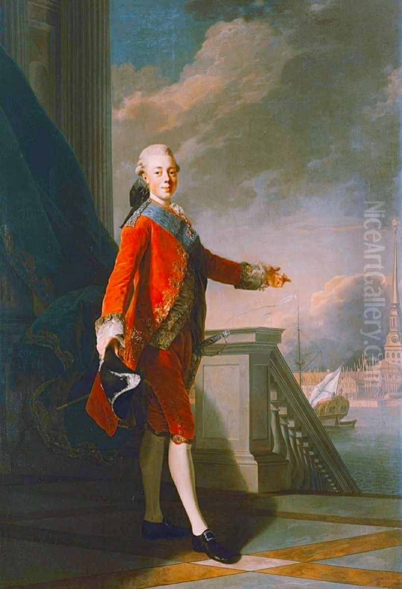 Portrait of Grand Prince Paul Petrovich Oil Painting by Alexander Roslin