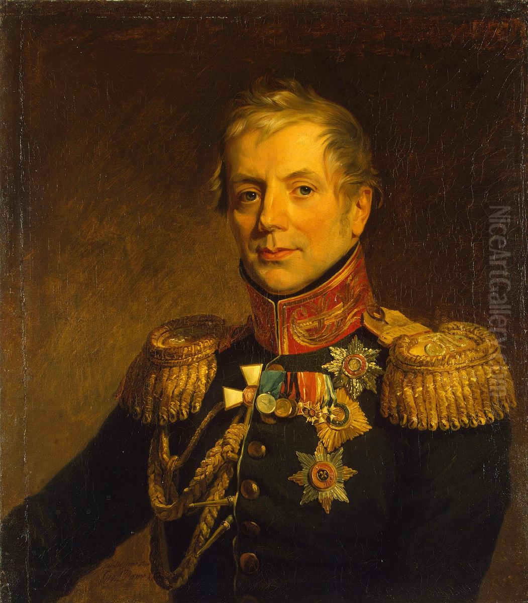 Portrait of Pyotr P. Konovnitsyn (1764-1822) (replica of the 1821 portrait) Oil Painting by George Dawe