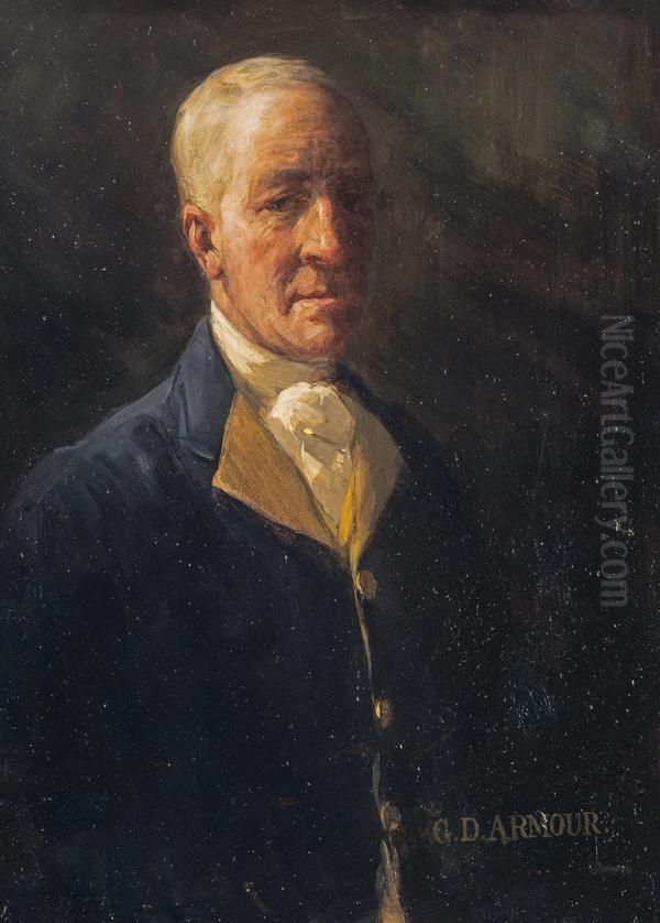 George Denholm Armour, 1864 - 1949. Artist (Self-portrait) Oil Painting by George Denholm Armour