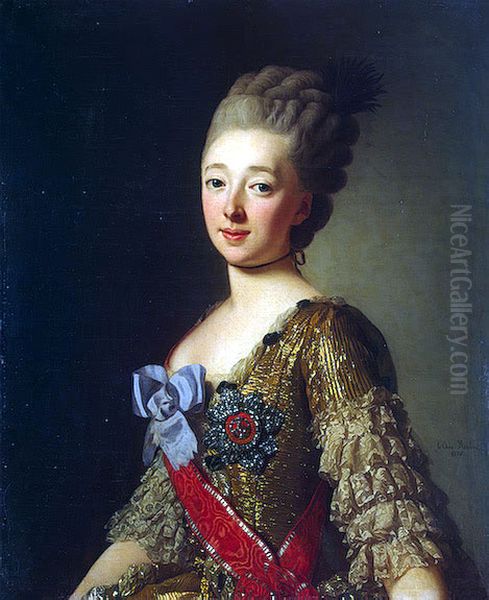 Portrait of Grand Duchess Natalia Alexeyevna Oil Painting by Alexander Roslin