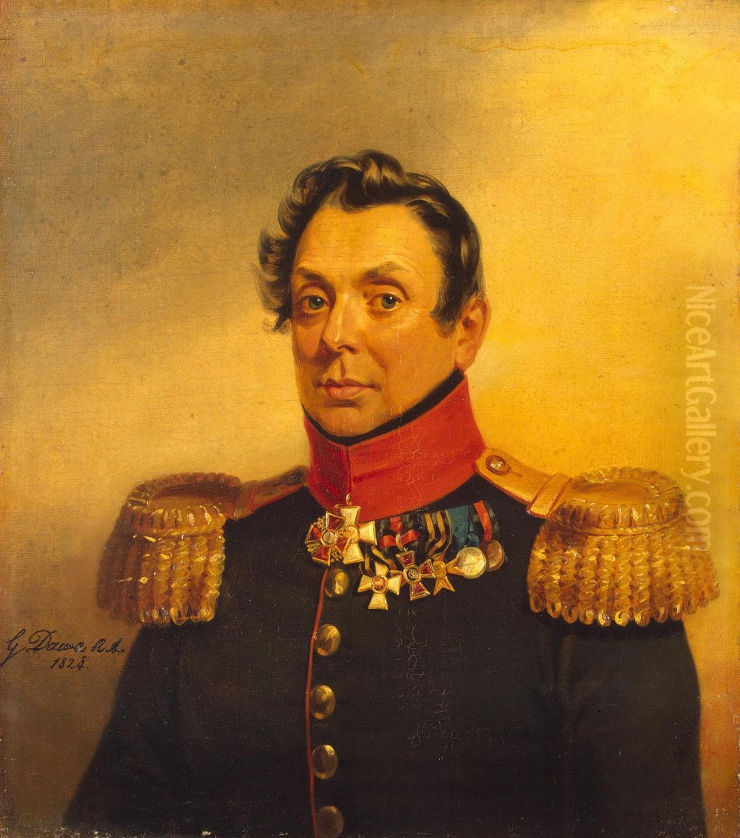 Portrait of Mikhail N. Ryleyev (1771-1831) (1st) Oil Painting by George Dawe
