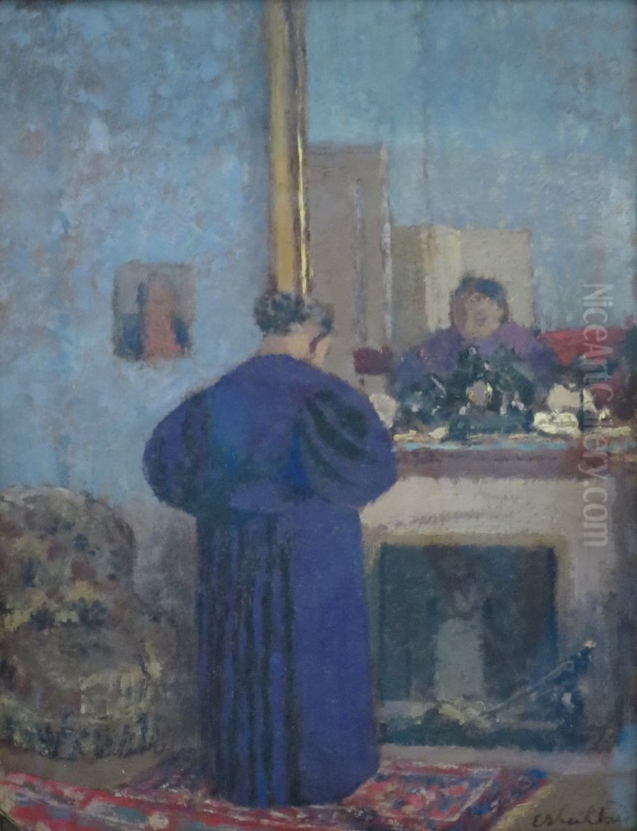 Madame Vuillard by the Fireplace Oil Painting by Jean-Edouard Vuillard