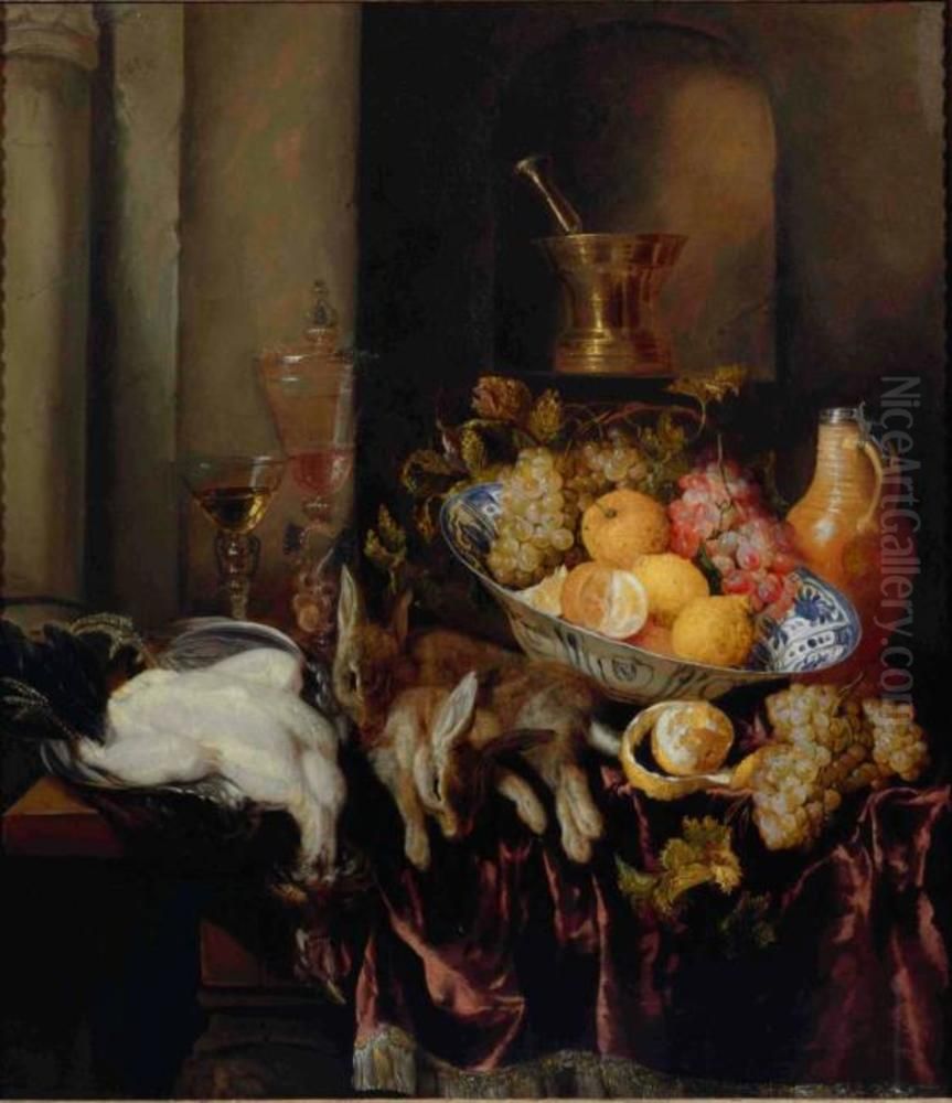 Still Life with Fruit and Game Oil Painting by Abraham Van Beijeren