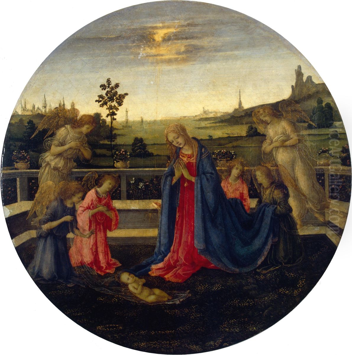 Adoration of the Christ Child Oil Painting by Filippino Lippi