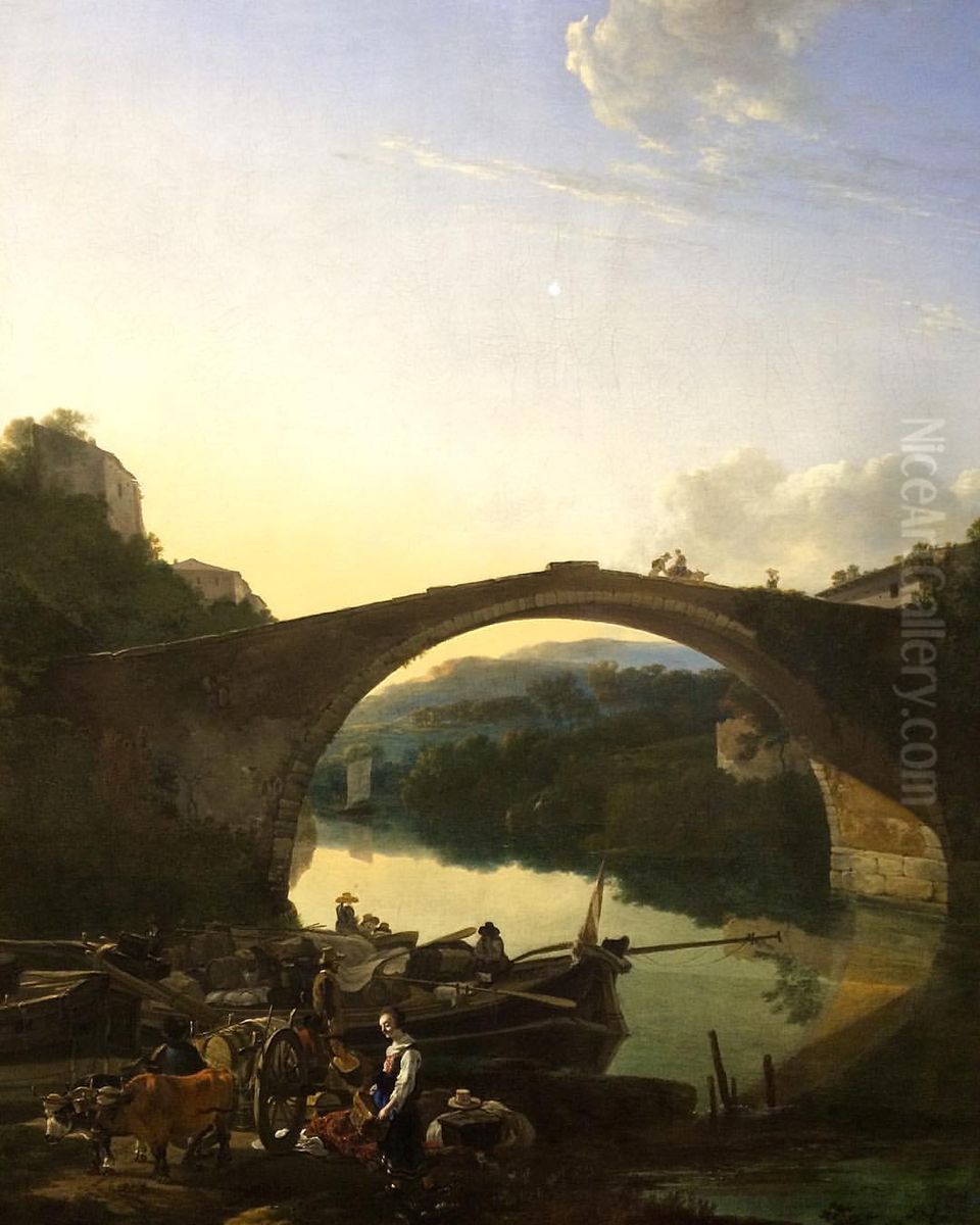 The Bridge at Francheville Oil Painting by Adam Pynacker