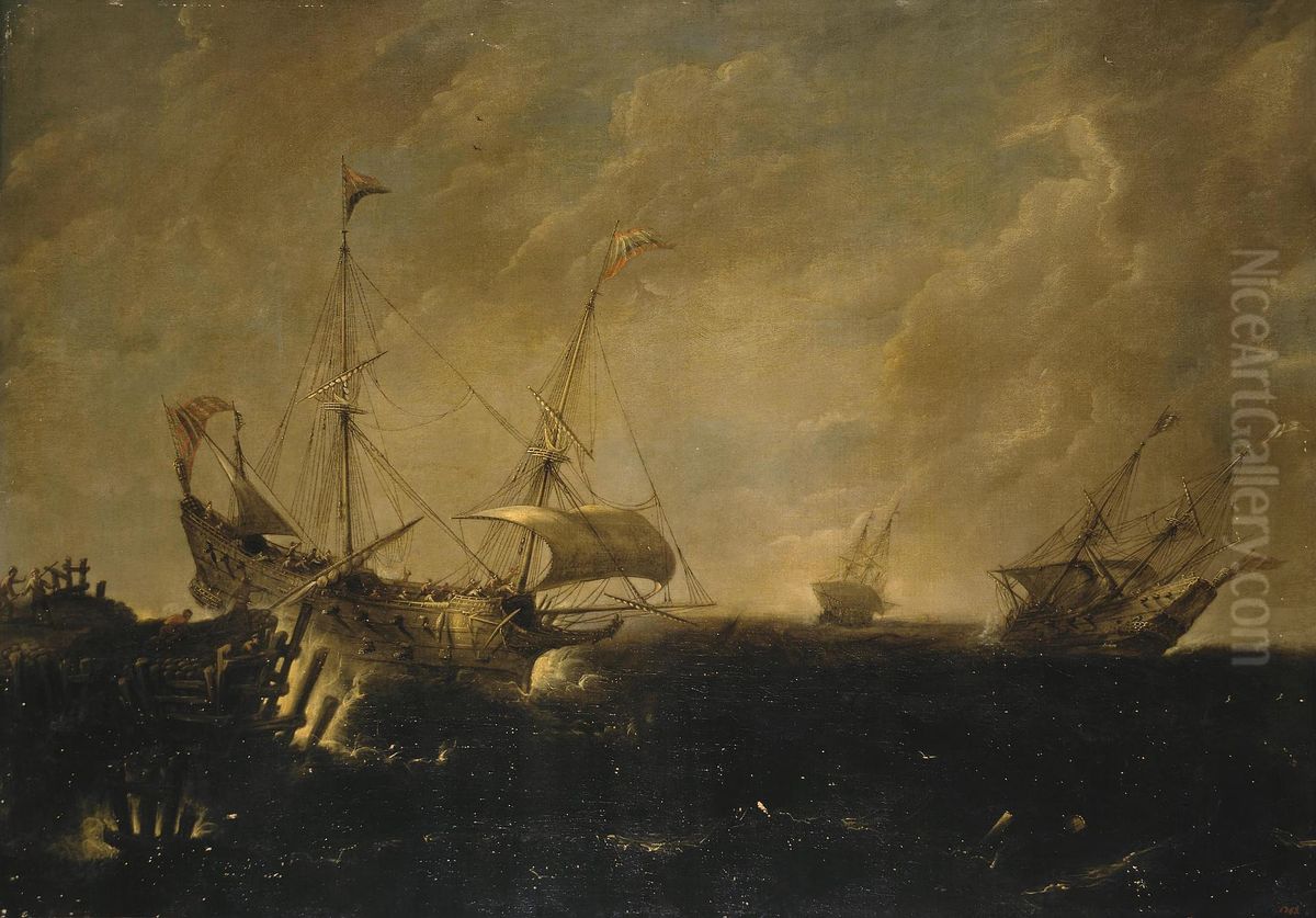 Stormy Sea Oil Painting by Andries Van Eertvelt