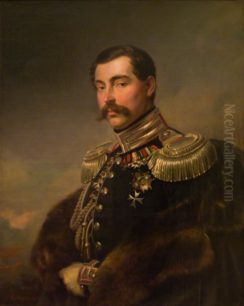 Portrait of Prince Andrei Obolensky Oil Painting by Franz Kruger