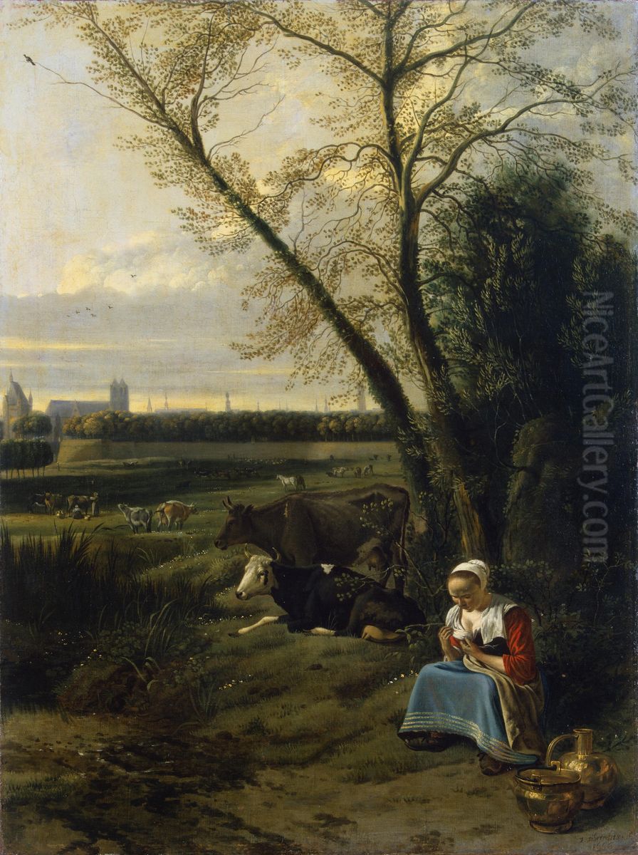 Shepherdess Oil Painting by Johannes Siberechts