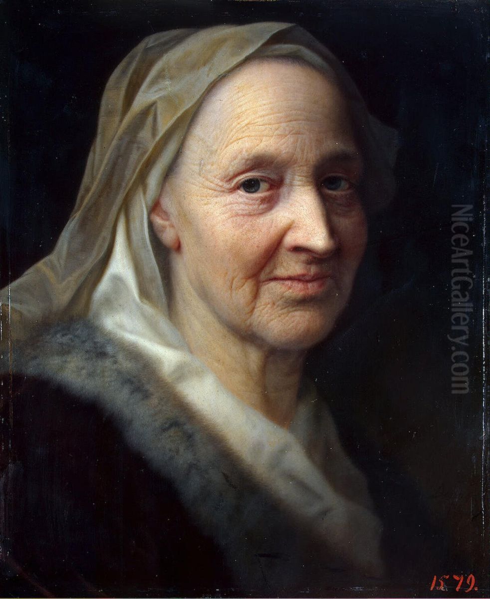 Portrait of an Old Woman Oil Painting by Balthasar Denner