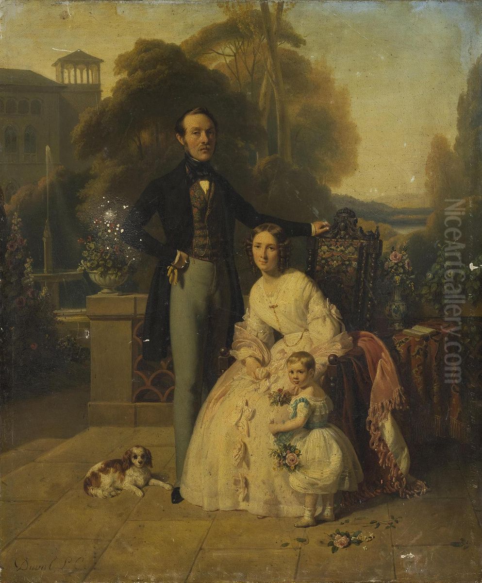 Family Portrait Oil Painting by Eugene Emmanuel Amaury Duval