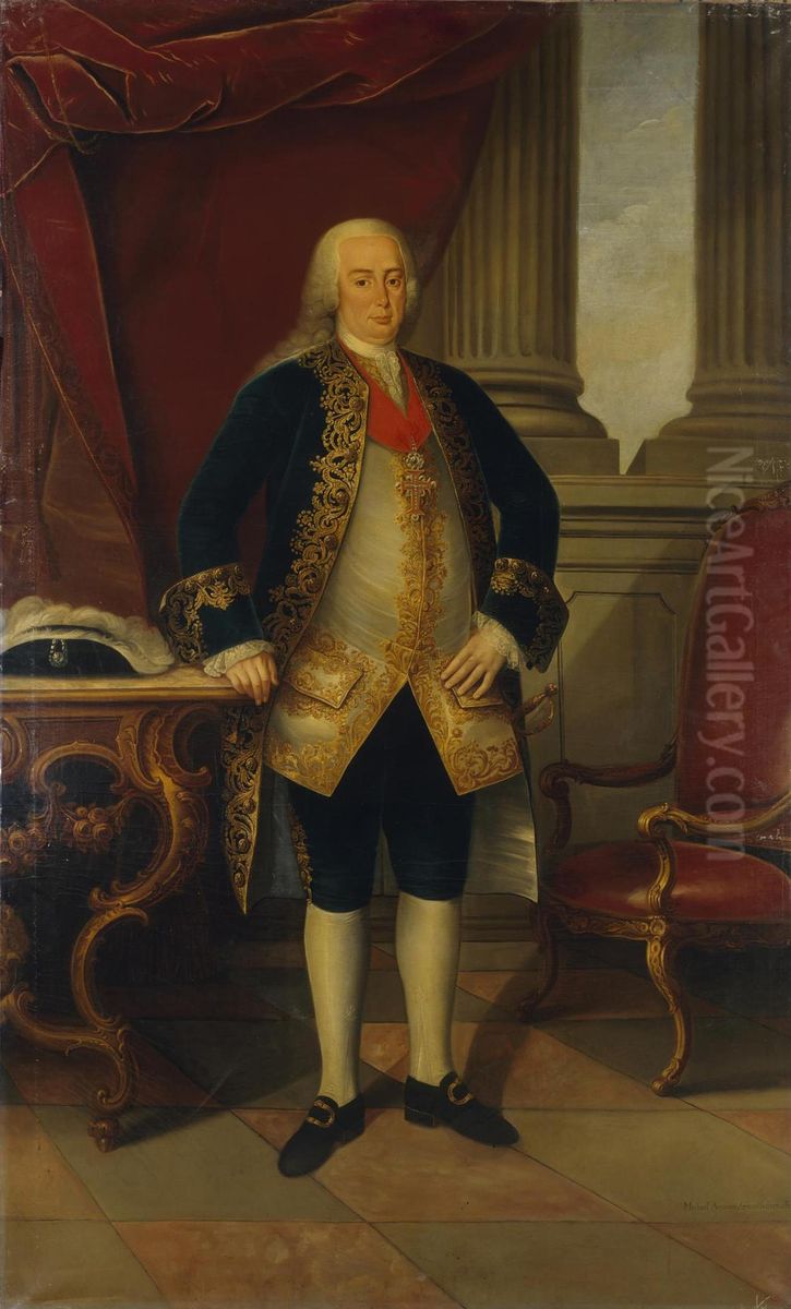 Portrait of Pedro, Prince of Brazil (1717-1786) Oil Painting by Miguel Antonio do Amaral