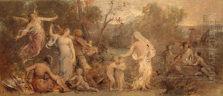 Allegory of Life Oil Painting by Pierre Puvis de Chavannes