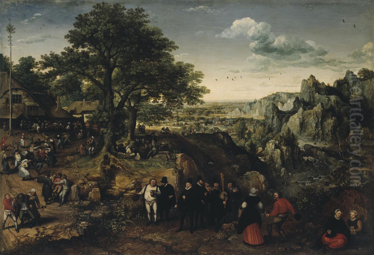 Landscape with a Rural Festival Oil Painting by Lucas van Valckenborch