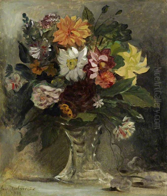 A Vase of Flowers Oil Painting by Eugene Delacroix