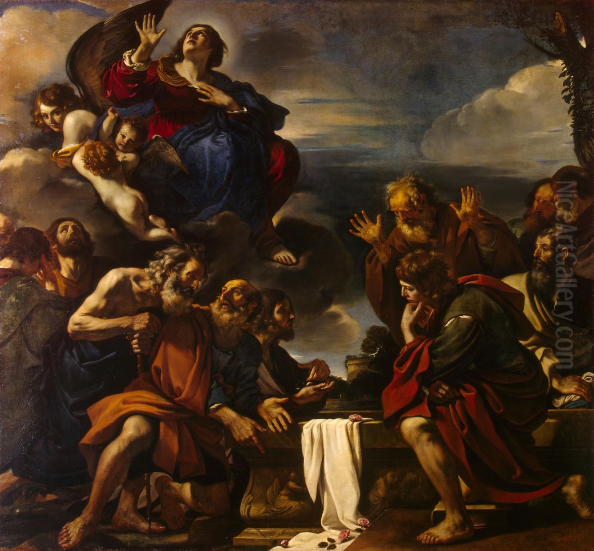 Assumption of the Virgin Mary Oil Painting by Giovanni Francesco Barbieri
