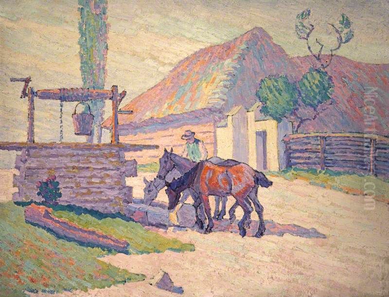 The Well at Mydlow, Poland (No. 2) Oil Painting by Robert Bevan