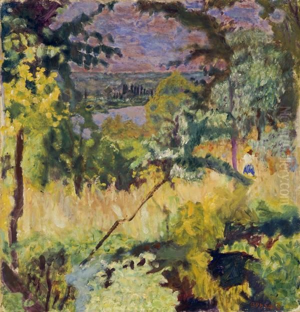 Echappee sur la riviere, Vernon [View of the River, Vernon] Oil Painting by Pierre Bonnard