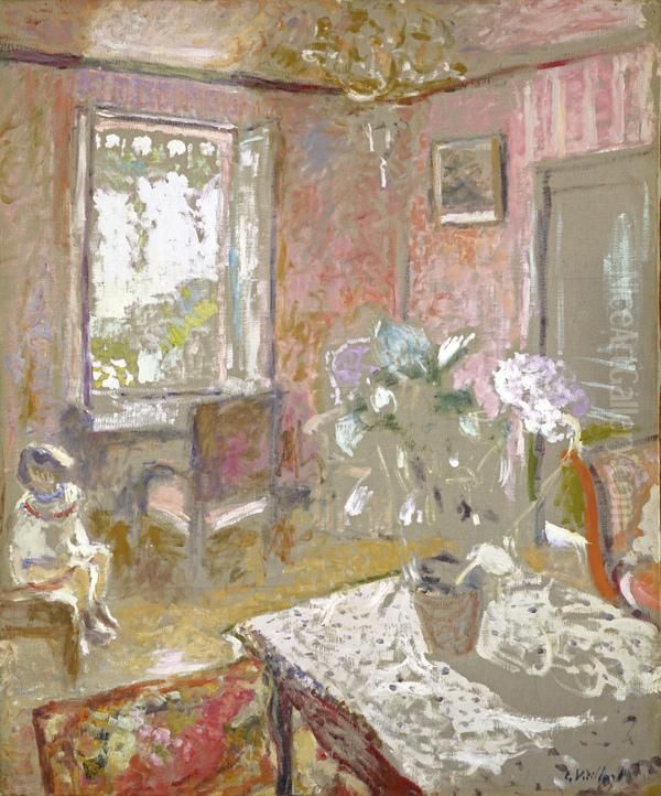 La Chambre rose [The Pink Bedroom] Oil Painting by Jean-Edouard Vuillard