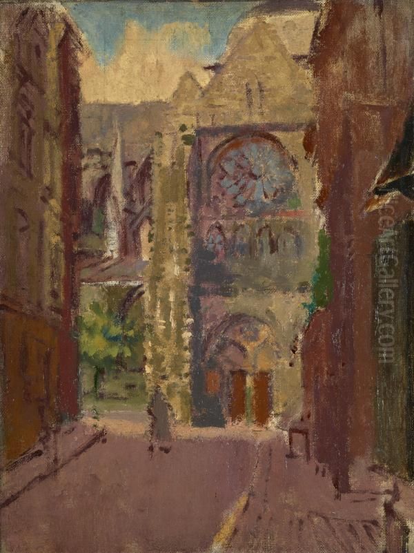 La Rue Pecquet, Dieppe Oil Painting by Walter Richard Sickert