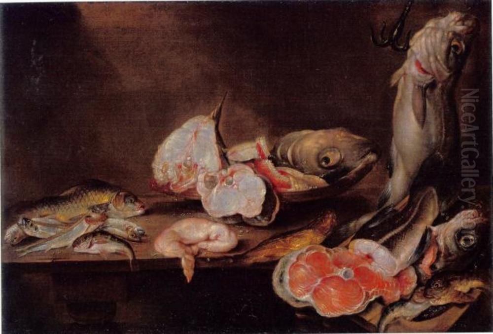 Fish Piece Oil Painting by Alexander Adriaenssen