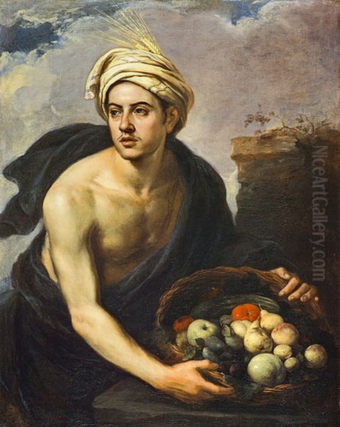 A Young Man with a Basket of Fruit (Personification of 'Summer') Oil Painting by Bartolome Esteban Murillo