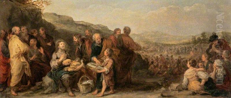 The Miracle of the Loaves and the Fishes Oil Painting by Bartolome Esteban Murillo