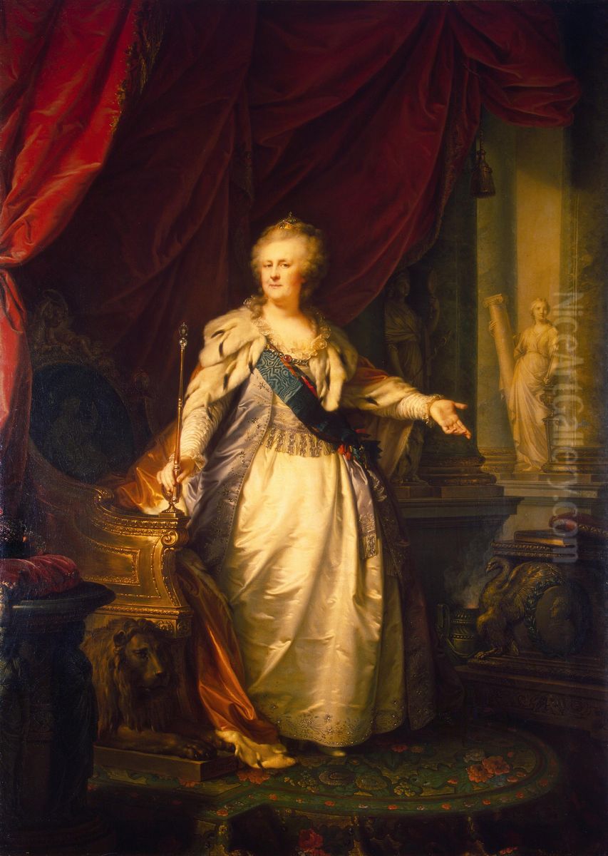 Portrat der Kaiserin Katharina II. Oil Painting by Johann Baptist von Lampi the Elder
