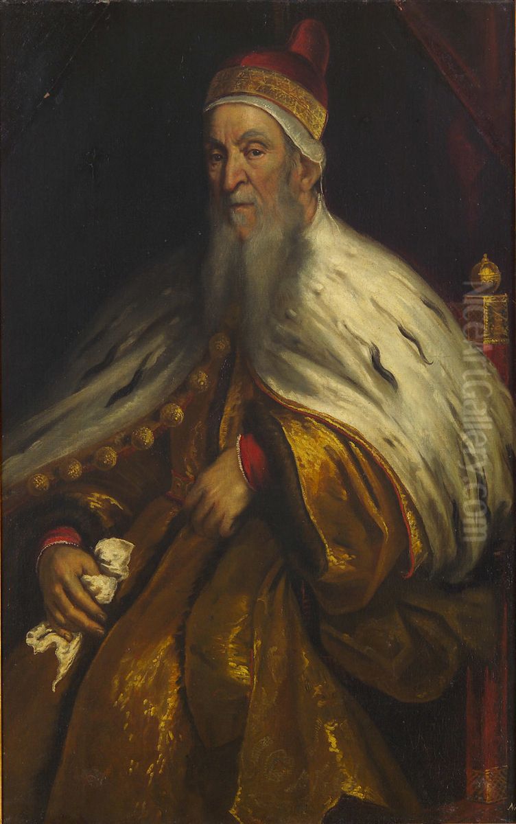 Portrait of Niccolo da Ponte (1491-1585), Doge of Venice Oil Painting by Palma il Giovane