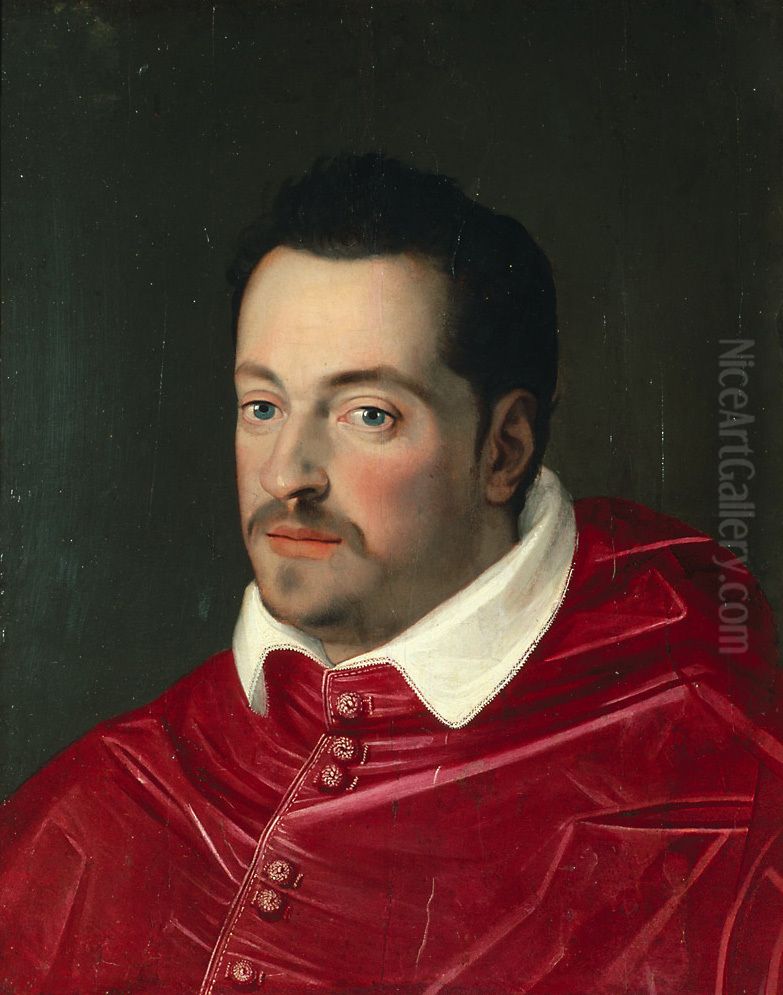Grossherzog Ferdinando I. (1549-1609) von Toskana als Kardinal, Brustbild Oil Painting by Scipione Pulzone