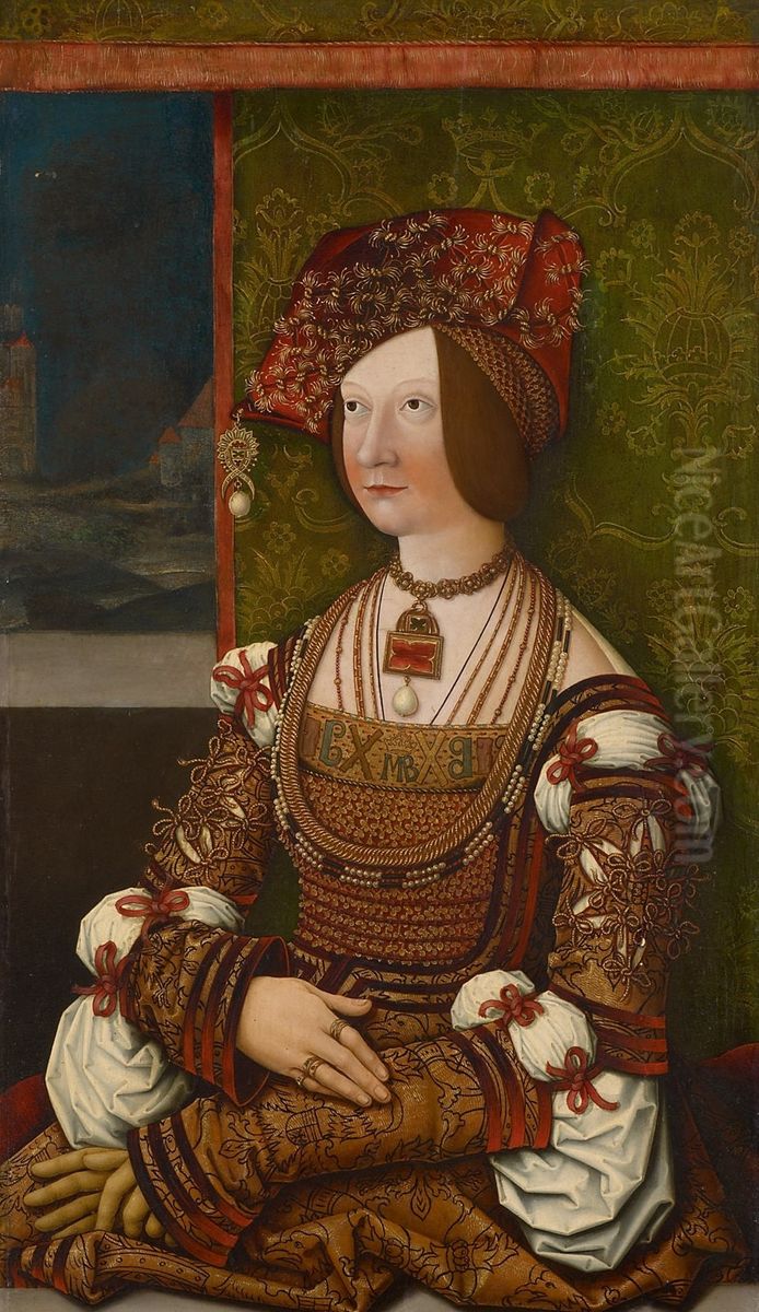 Portrait of Bianca Maria Sforza Oil Painting by Bernhard Strigel