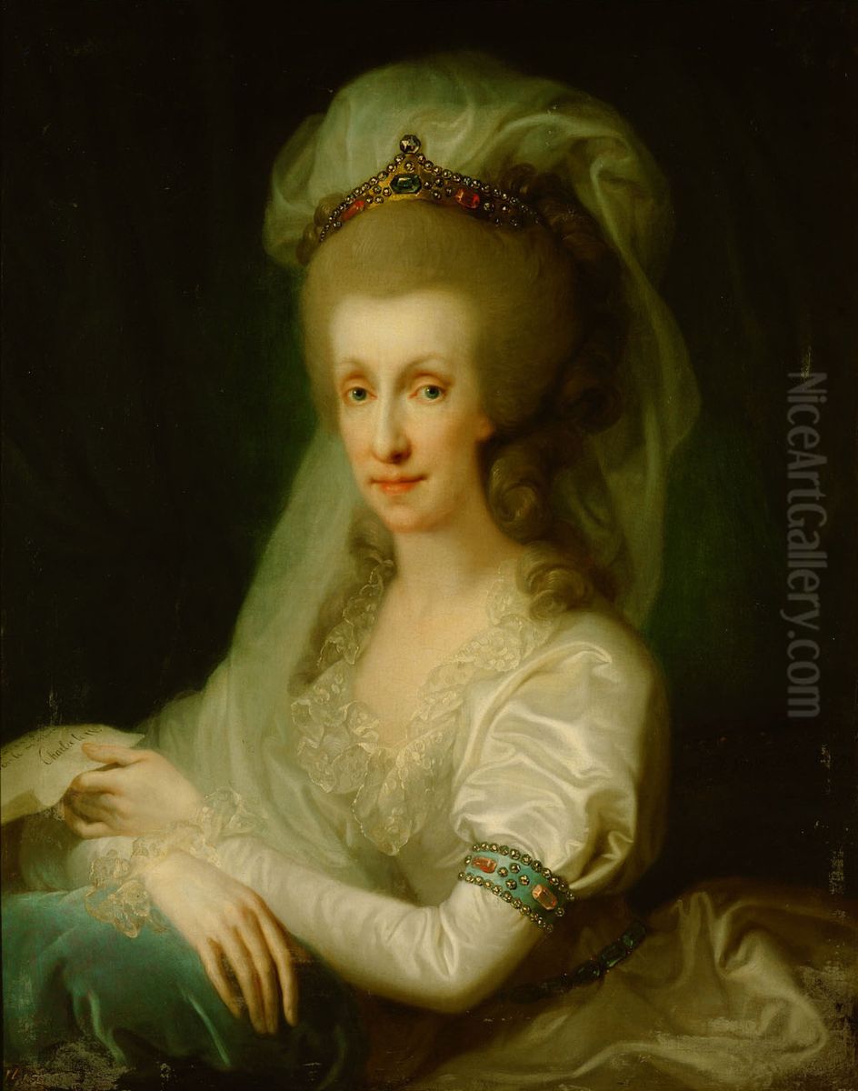 Portrait of Maria Luisa of Spain (1745-1792), Holy Roman Empress Oil Painting by Josef Grassi