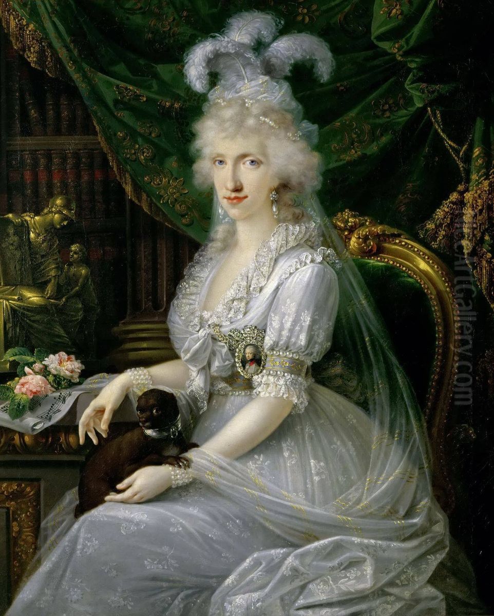 Luisa Maria Amelia Teresa of Naples and Sicily, Princess of Naples and Sicily (1773-1802), Grand Duchess Consort of Tuscany, wife of Archduke Ferdinand III of Tuscany Oil Painting by Joseph Dorffmeister