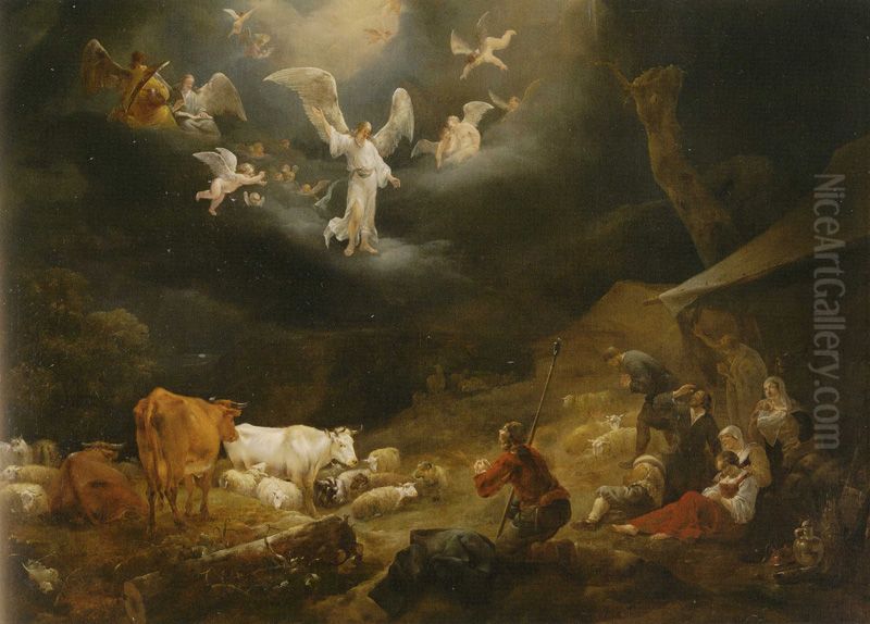 Annunciation to the Shepherds Oil Painting by Nicolaes Pieterszoon Berchem