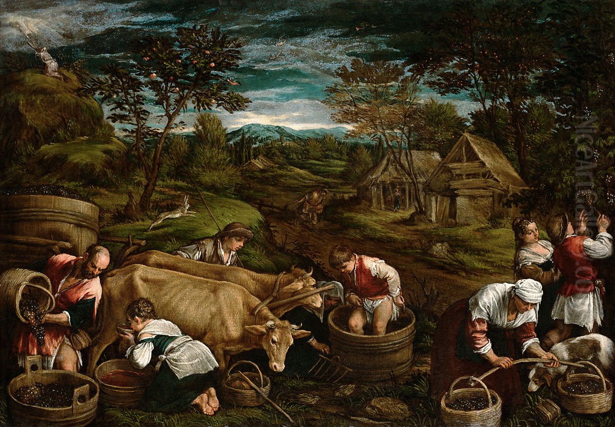 Herbst (Moses empfangt die Gesetzestafeln) Oil Painting by Francesco Bassano the Younger